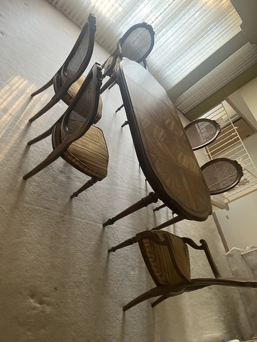 Dining Table with 6 Chairs - Wood & Cane - photo 5