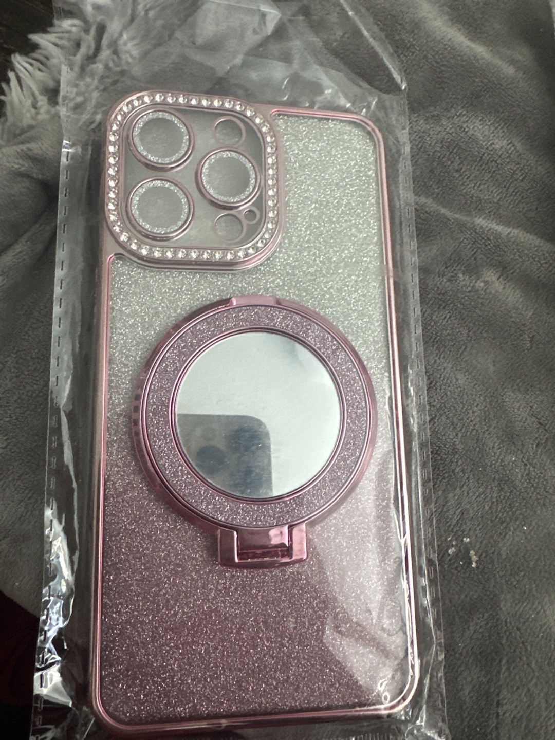 New Glittery Pink iPhone Case with Mirror