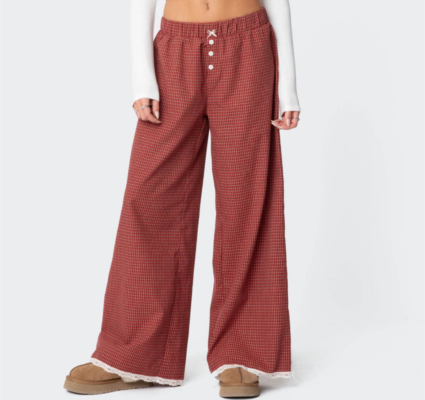 Plaid Flare Lounge Pants