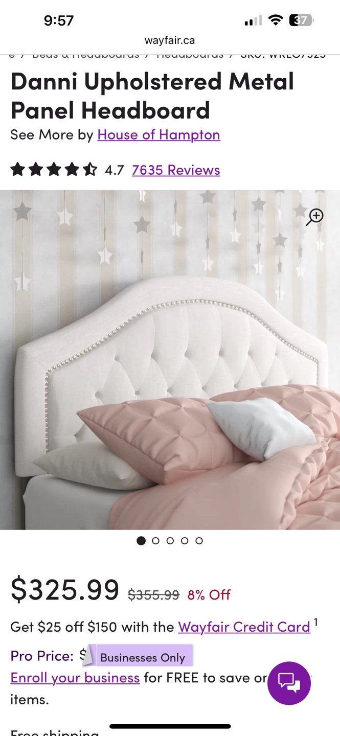 Ivory Upholstered Headboard (full or queen) - photo 3