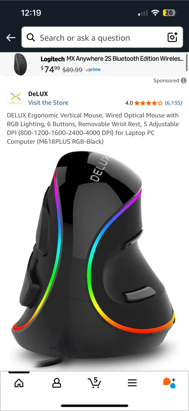 DELUX M618PLUS Ergonomic Vertical Mouse thumbnail