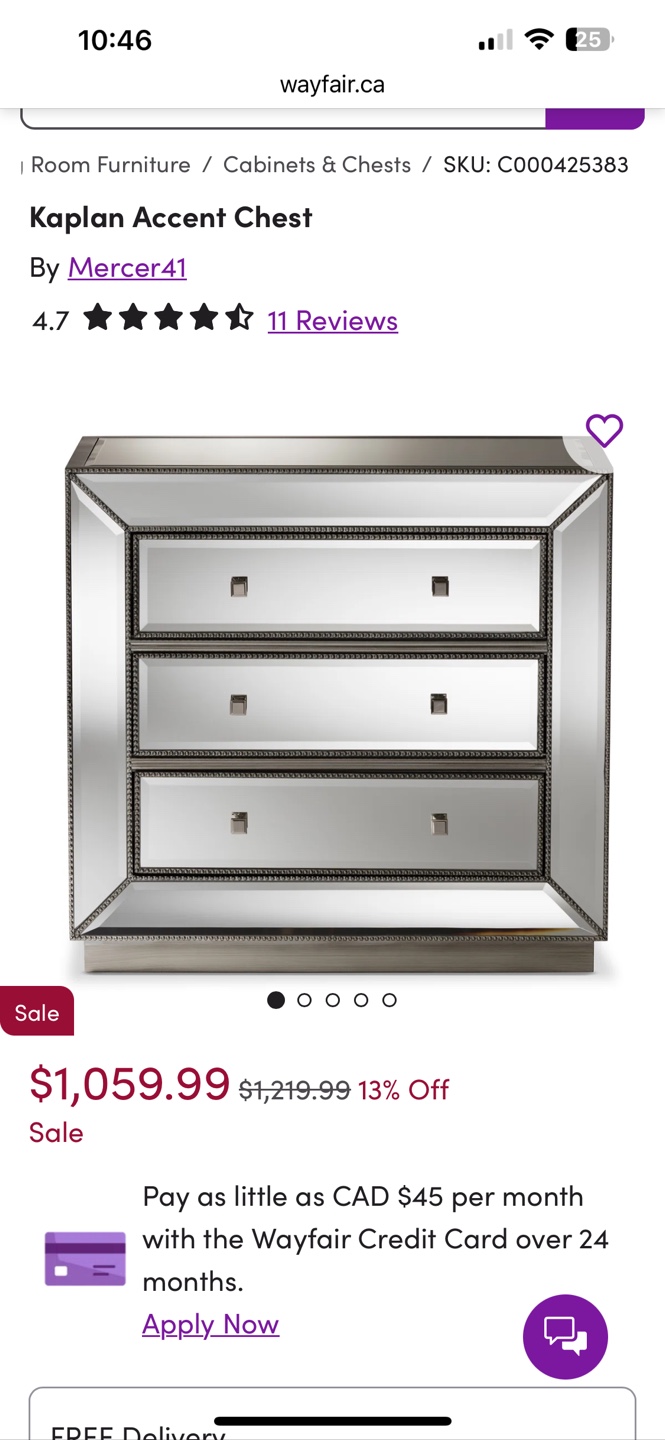 2 Mirrored accent Chest / end table / chest of drawers/ cabinet - photo 4