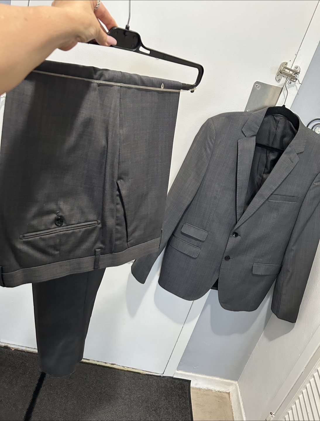 Modern Slim Fit End-on-End suit Grey Suit - - photo 2