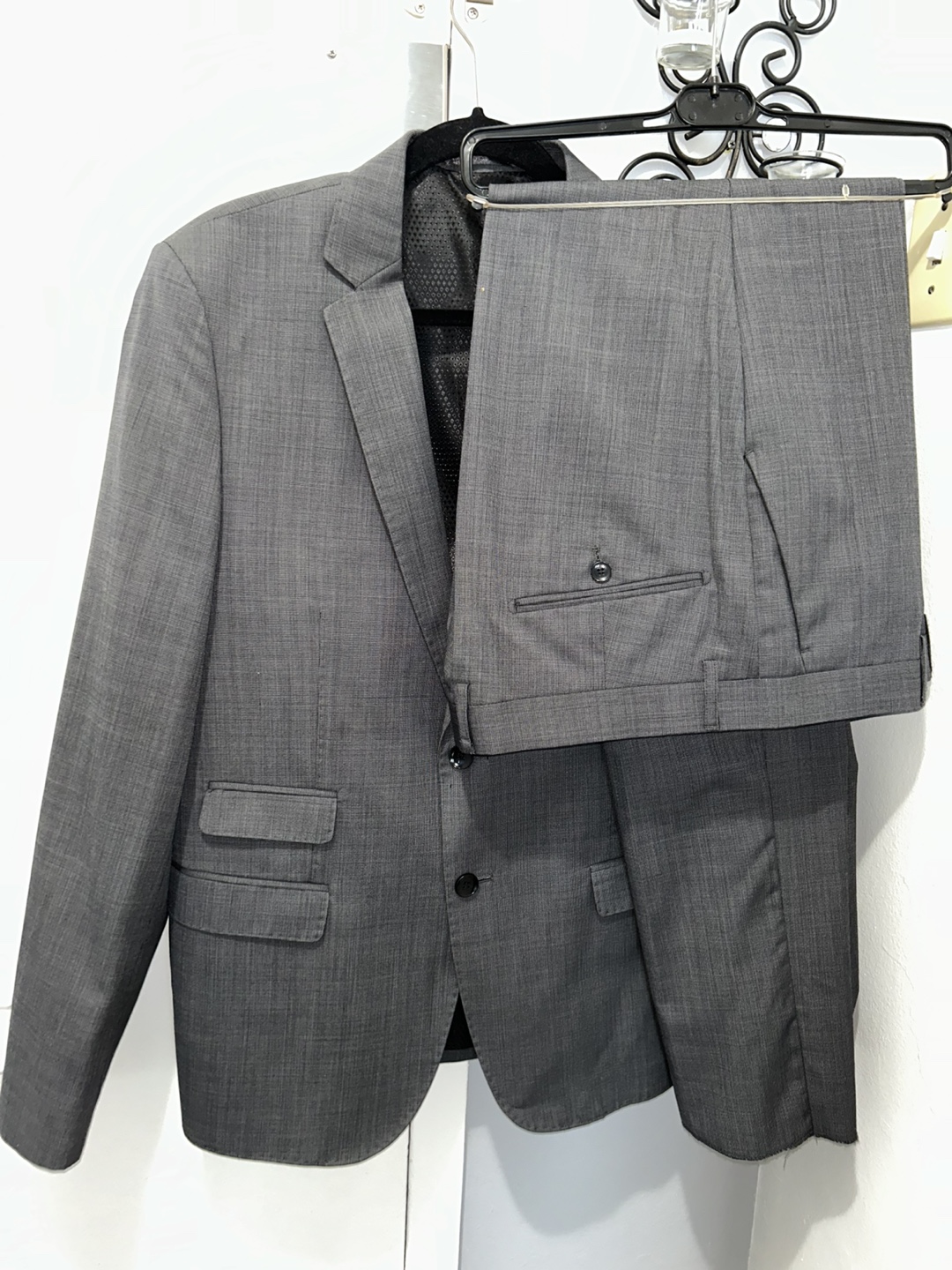 Modern Slim Fit End-on-End suit Grey Suit -