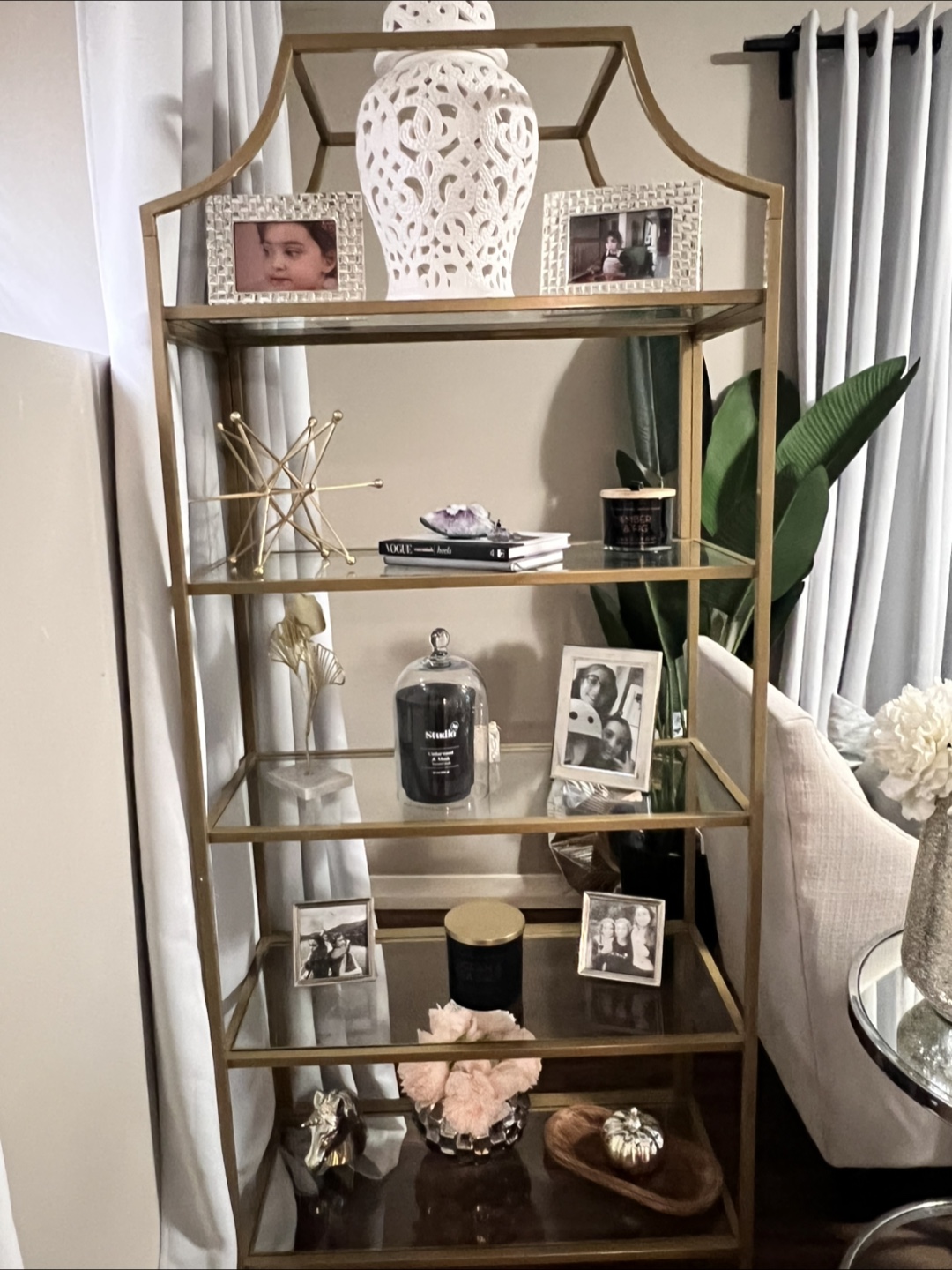 Gold Shelf unit,  Étagère ,Bookcase - photo 2