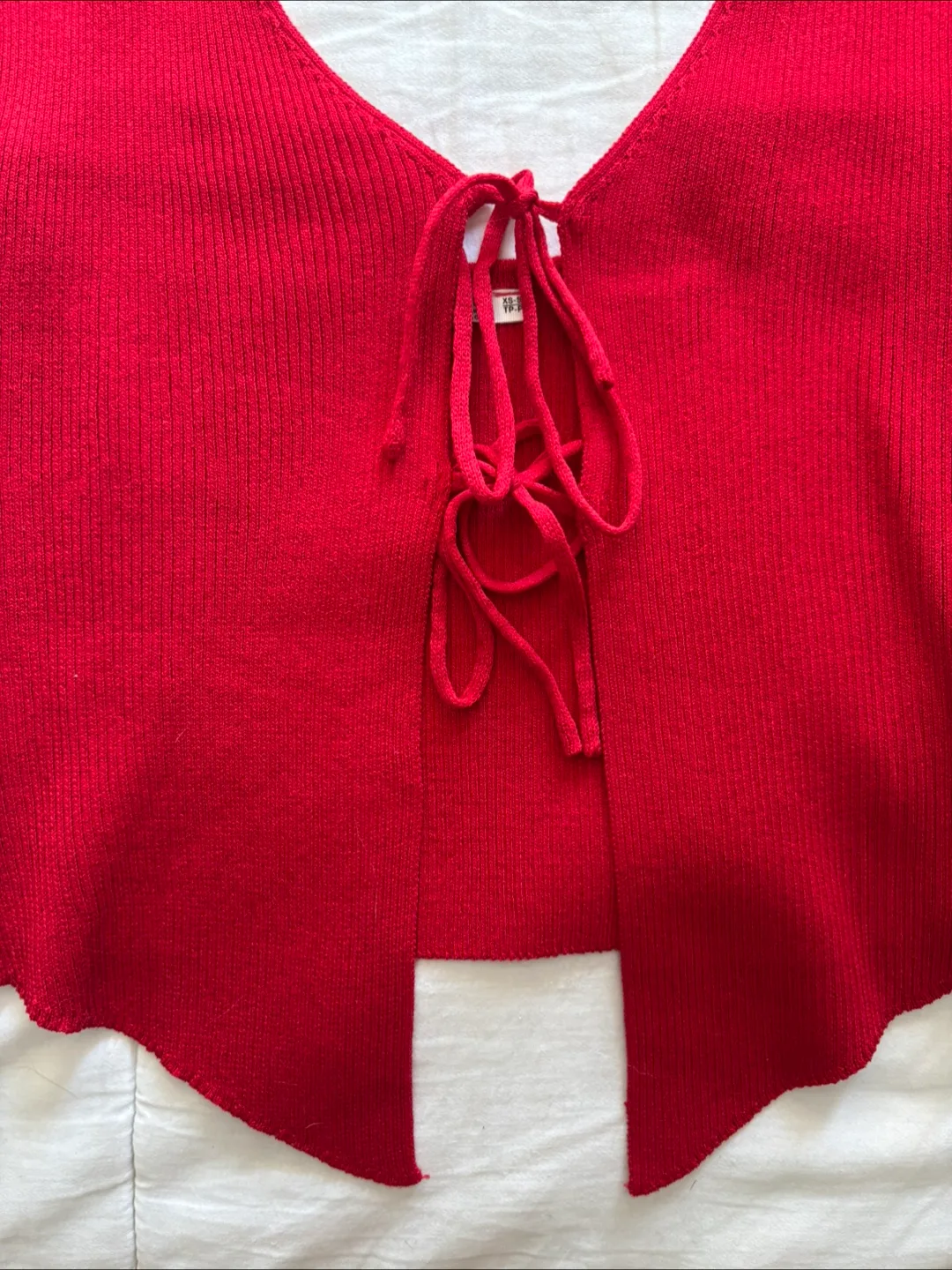 Tie Front Red Halter Top image indicator(2)