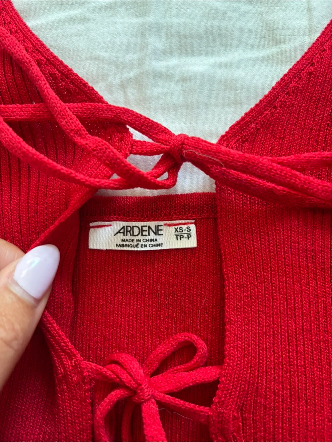 Tie Front Red Halter Top image indicator(3)