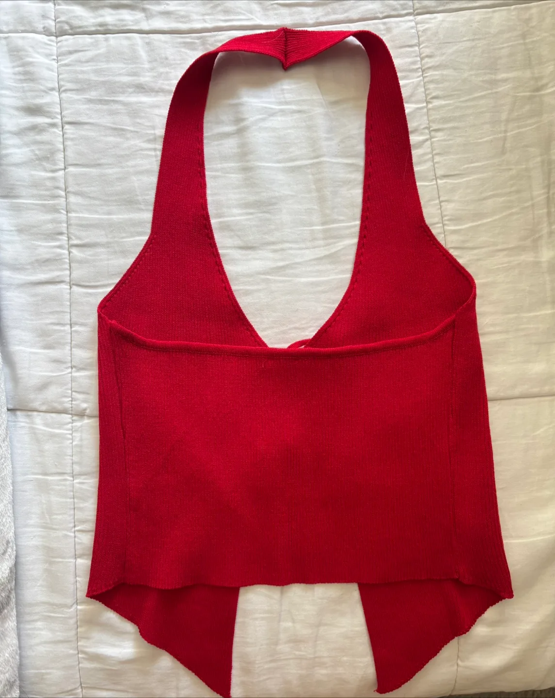 Tie Front Red Halter Top image indicator(4)
