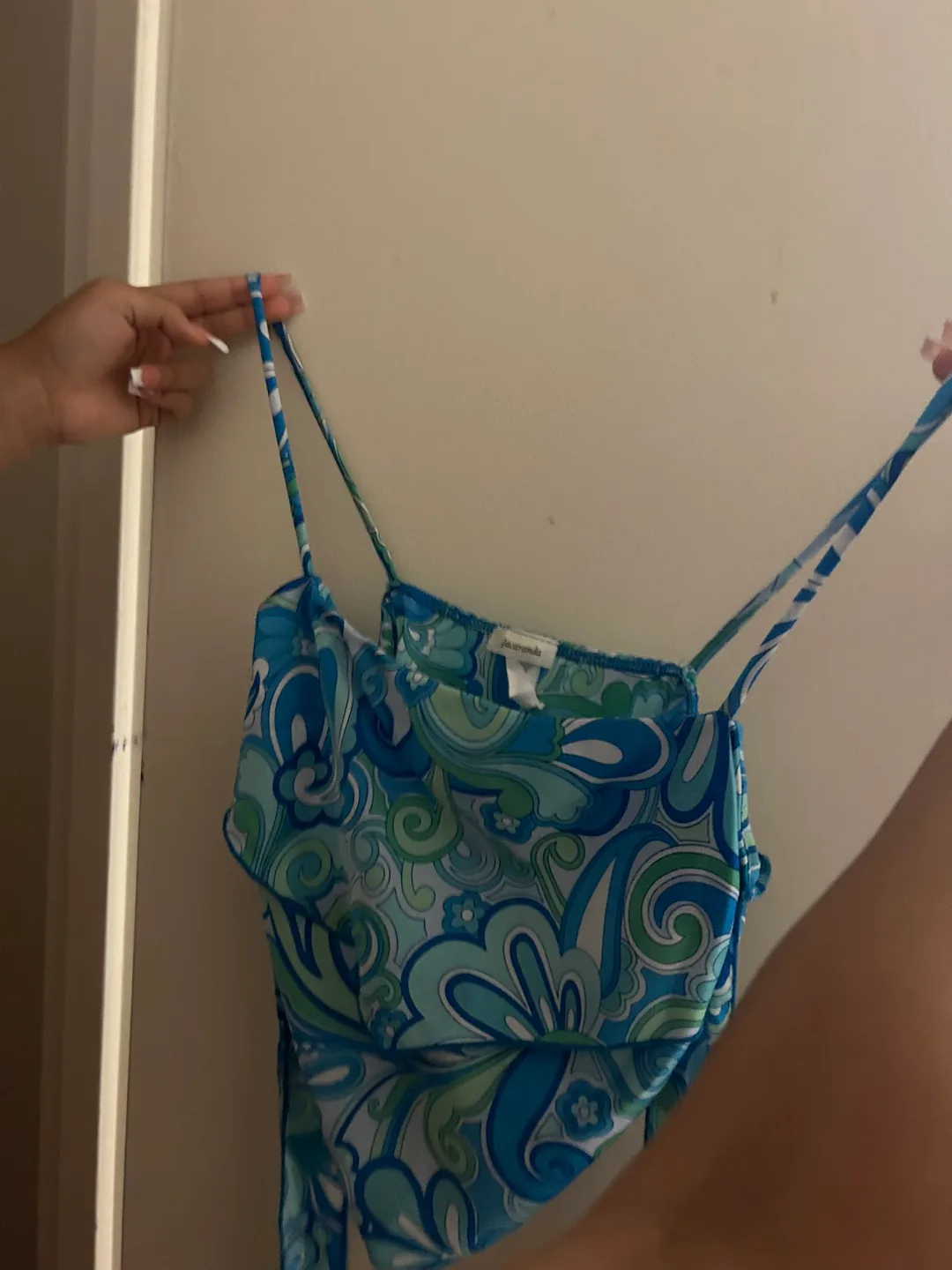 Jacaranda Blue Patterned Cami Top - Size M thumbnail