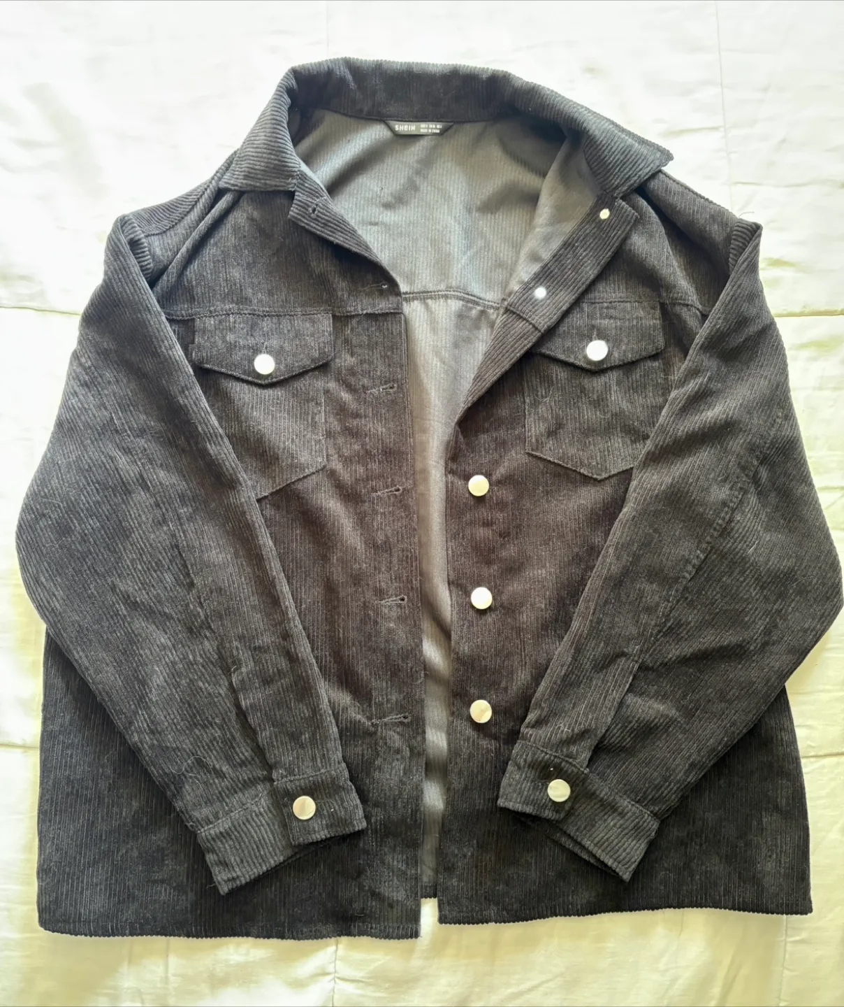 SHEIN Black Corduroy Jacket - Size S thumbnail