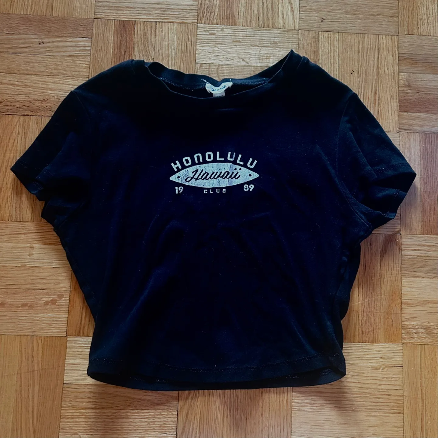 Garage Black Honolulu Hawaii Crop Top - XS thumbnail