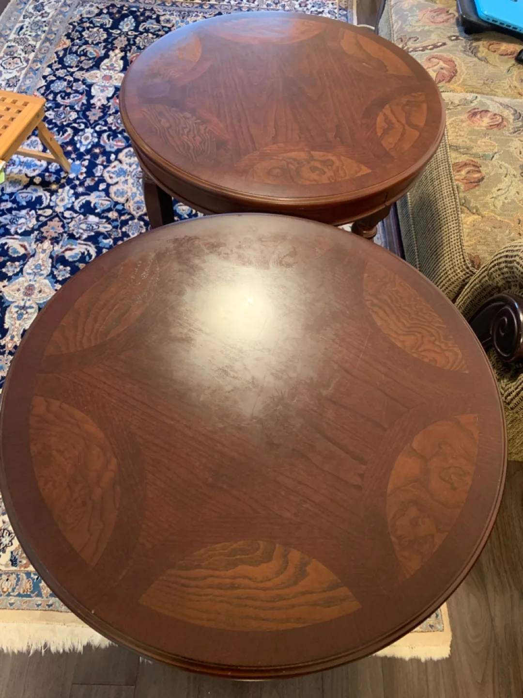 2 Bombay Round Wood Side Tables image indicator(3)