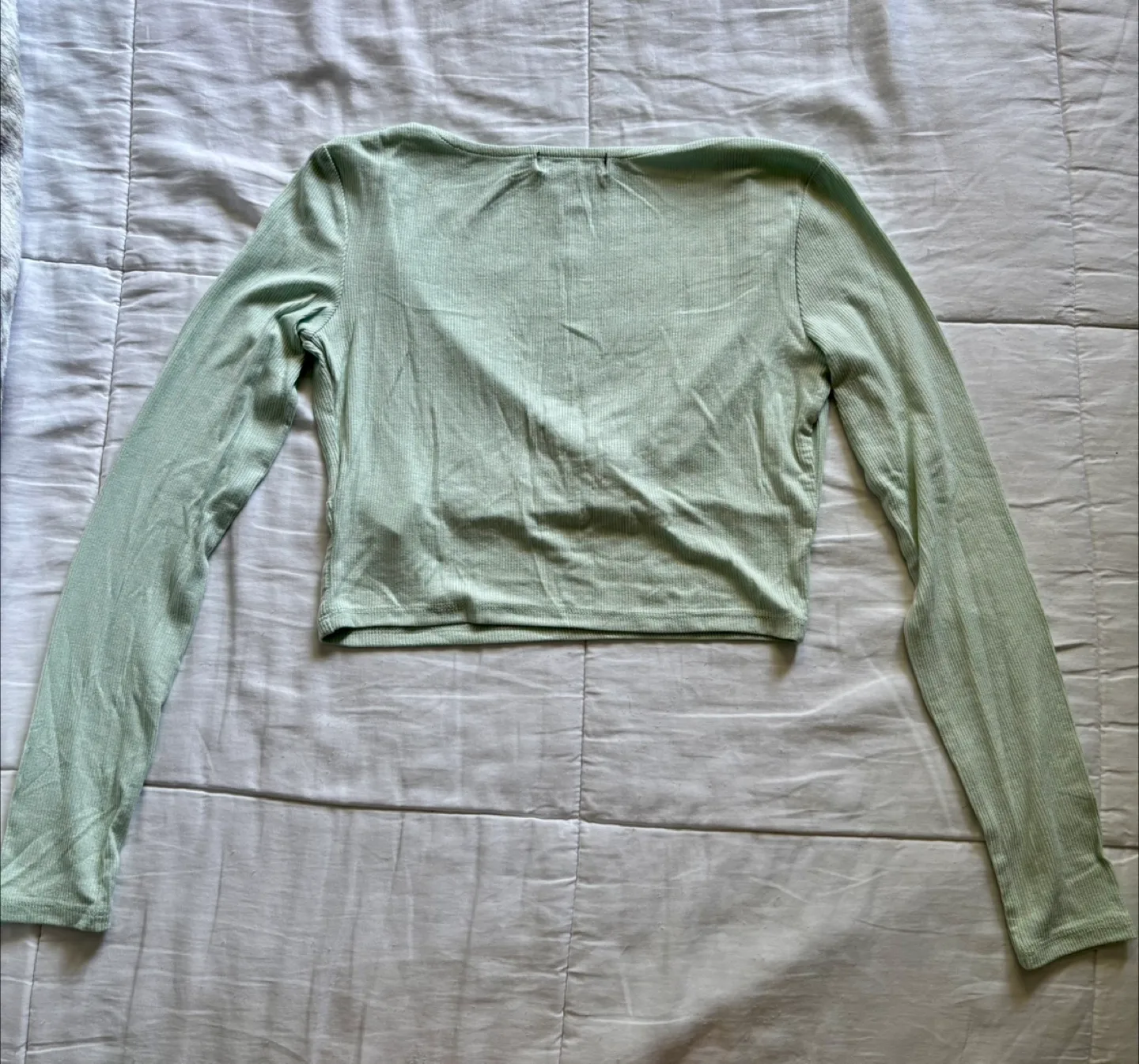 Long sleeve Mint Green Crop Top - Size S image indicator(4)