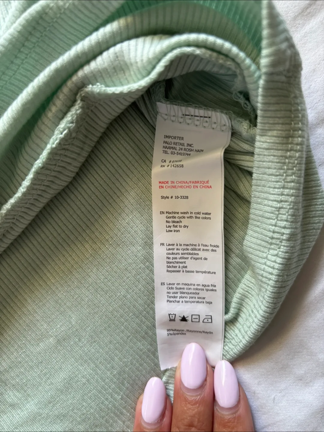 Long sleeve Mint Green Crop Top - Size S image indicator(3)