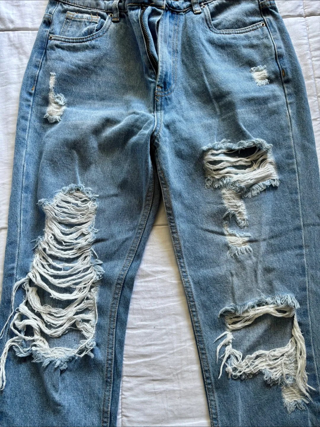 Ripped Denim Mom Jeans - Size 7 image indicator(2)