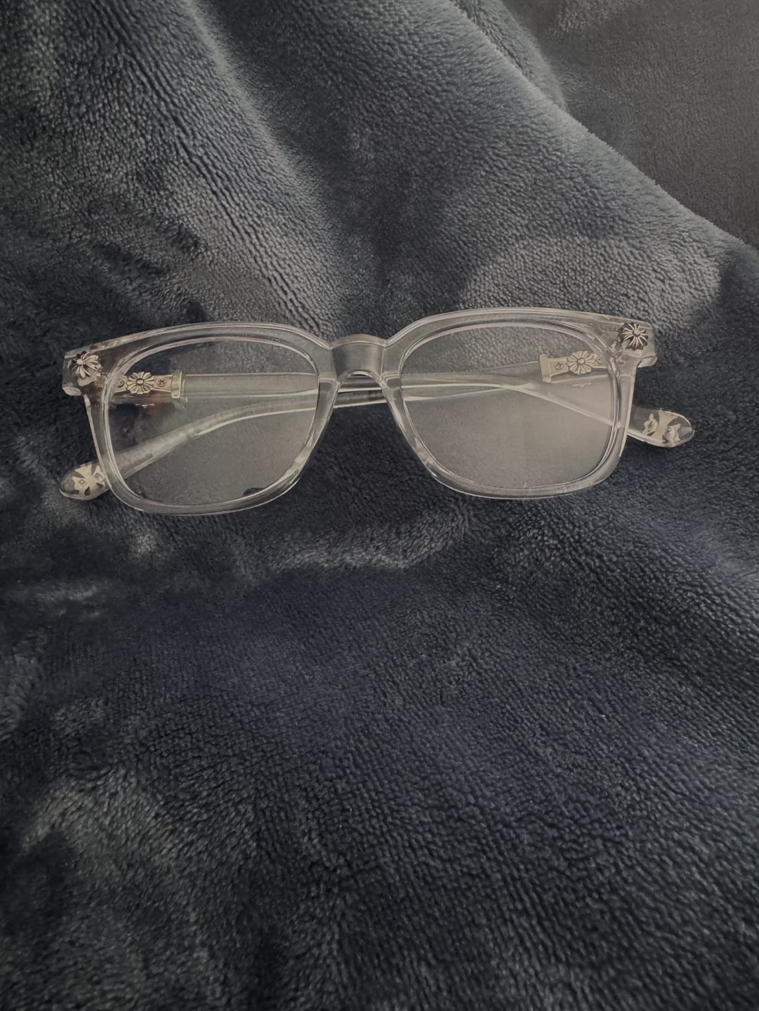 Clear chrome heart glasses - photo 3
