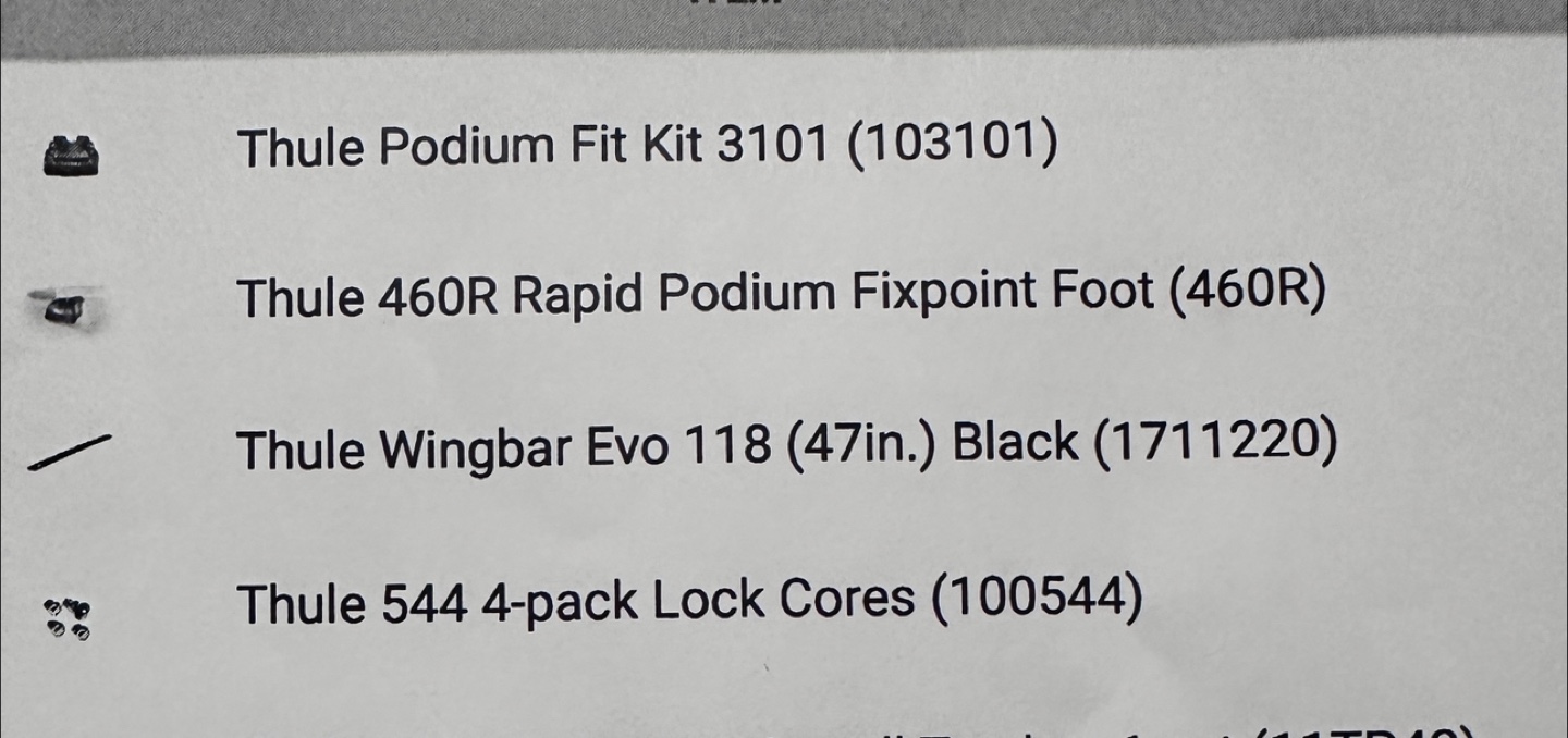 Thule Podium Fit Kit 3101 & Wingbar Evo 118 - photo 3