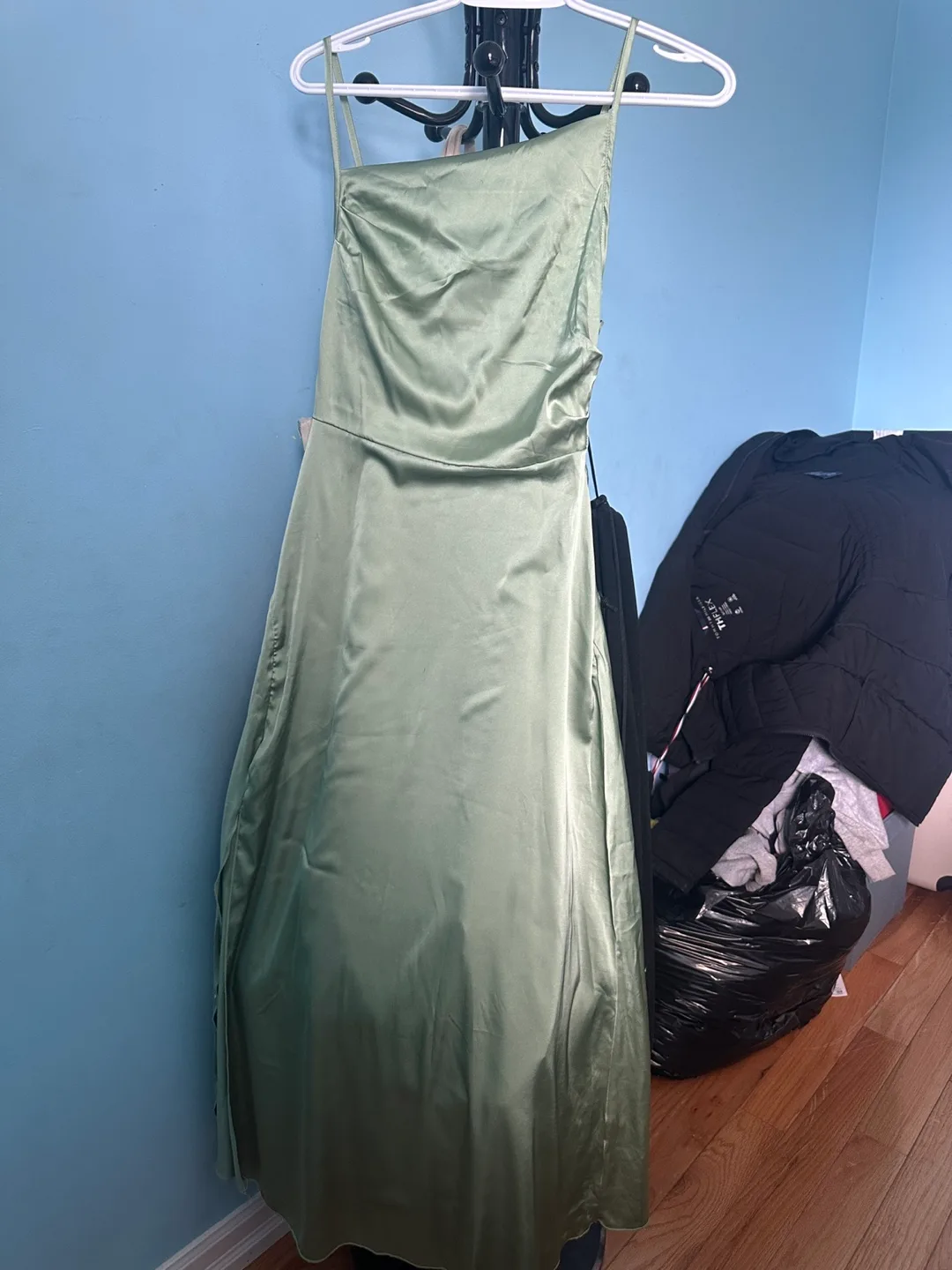 Green Satin Dress thumbnail