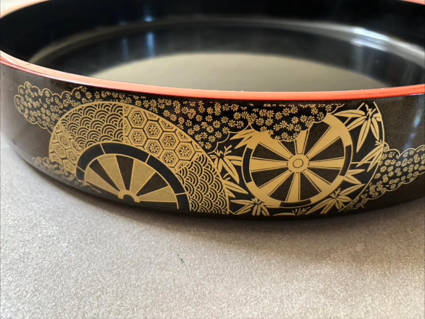 Japanese Lacquerware medium sushi Tray, 17 inch image indicator(3)