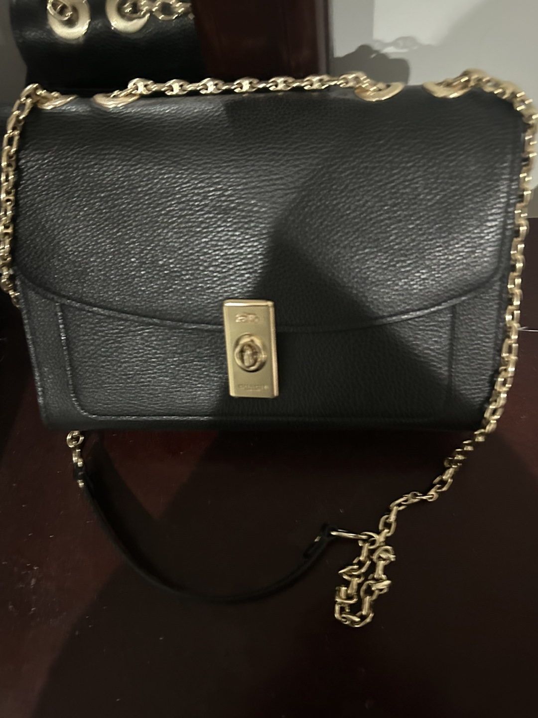 Coach Black Leather Chain Crossbody Bag - photo 2