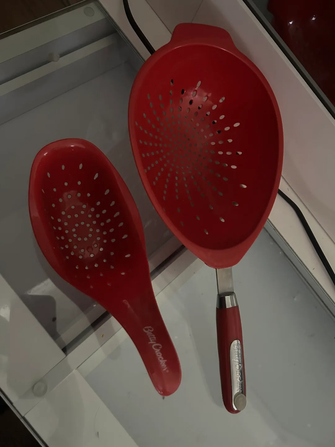 Betty Crocker Red Colander & Spoon Strainer Set thumbnail