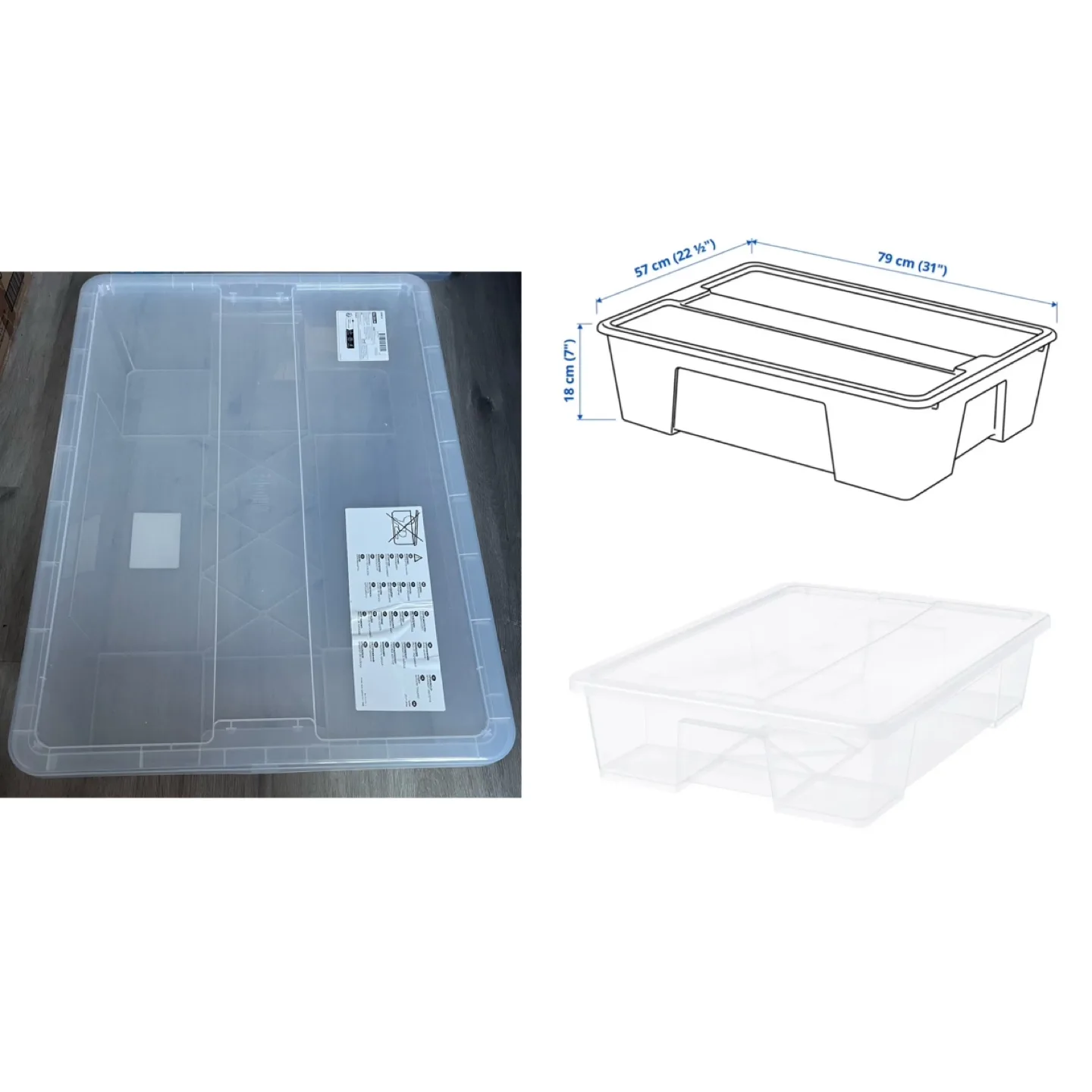 IKEA Storage Box with Lid - 79x57x18 cm thumbnail