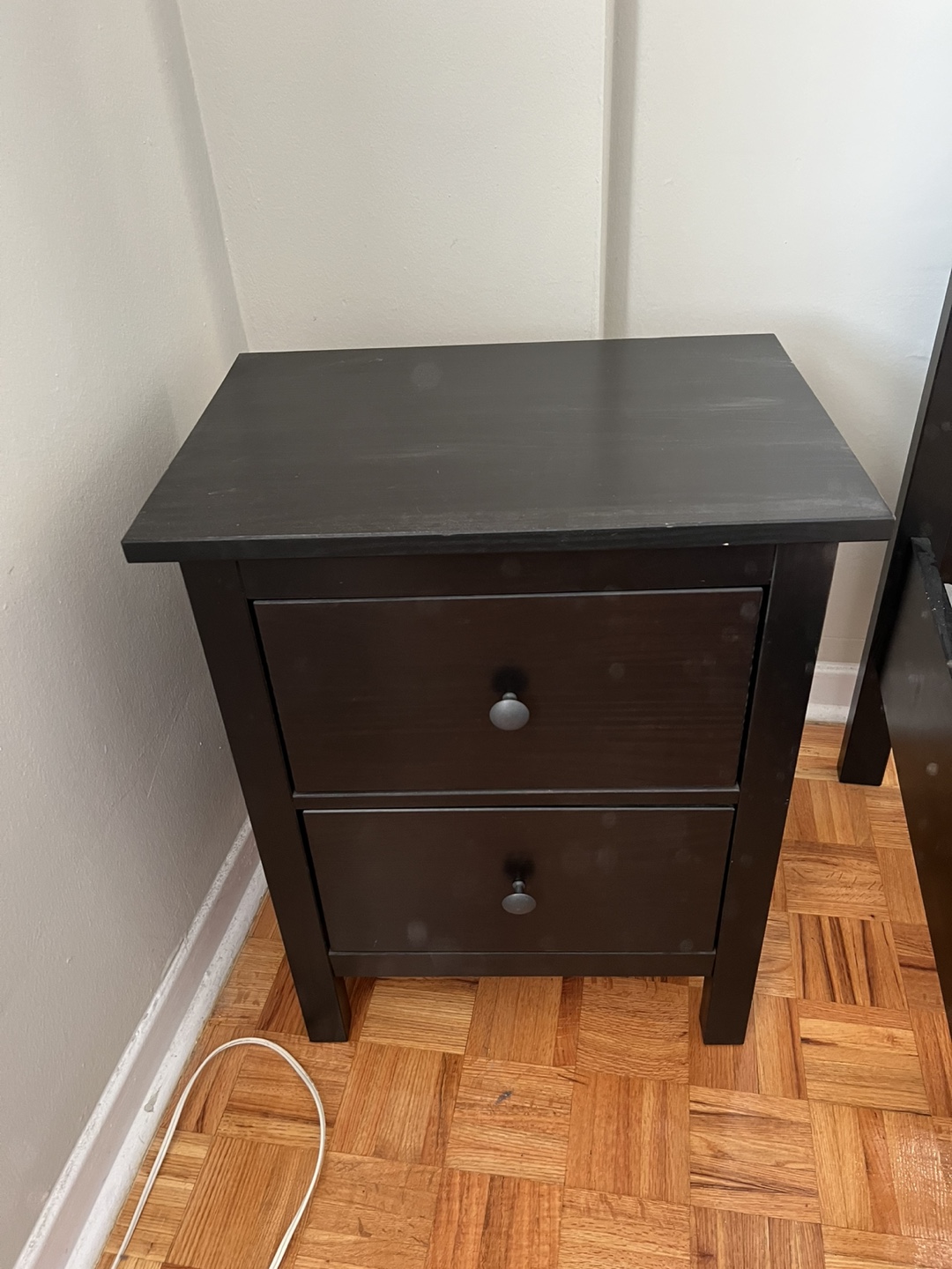 Dark Brown Wood Nightstand