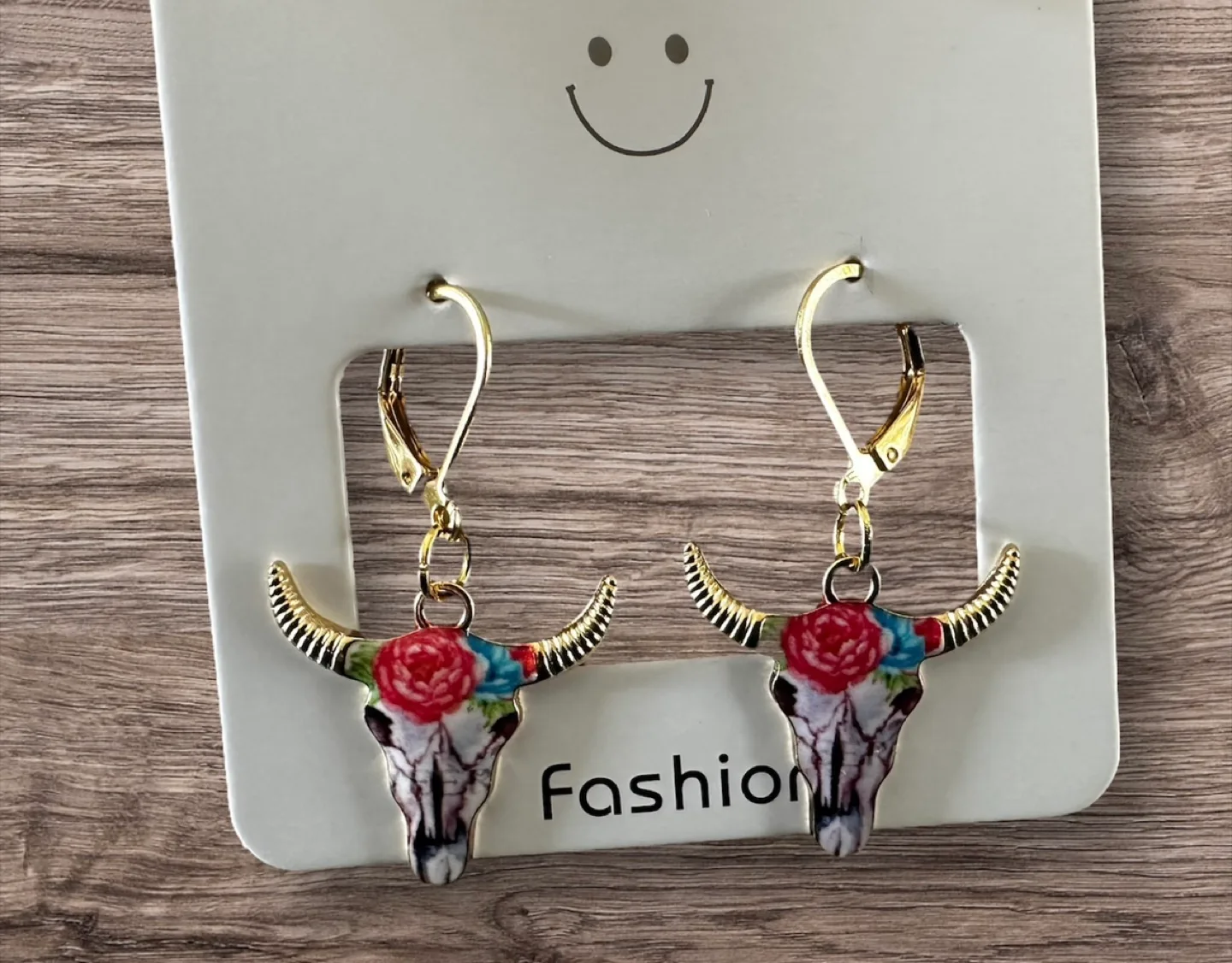 Fashion Bull Skull Earrings thumbnail