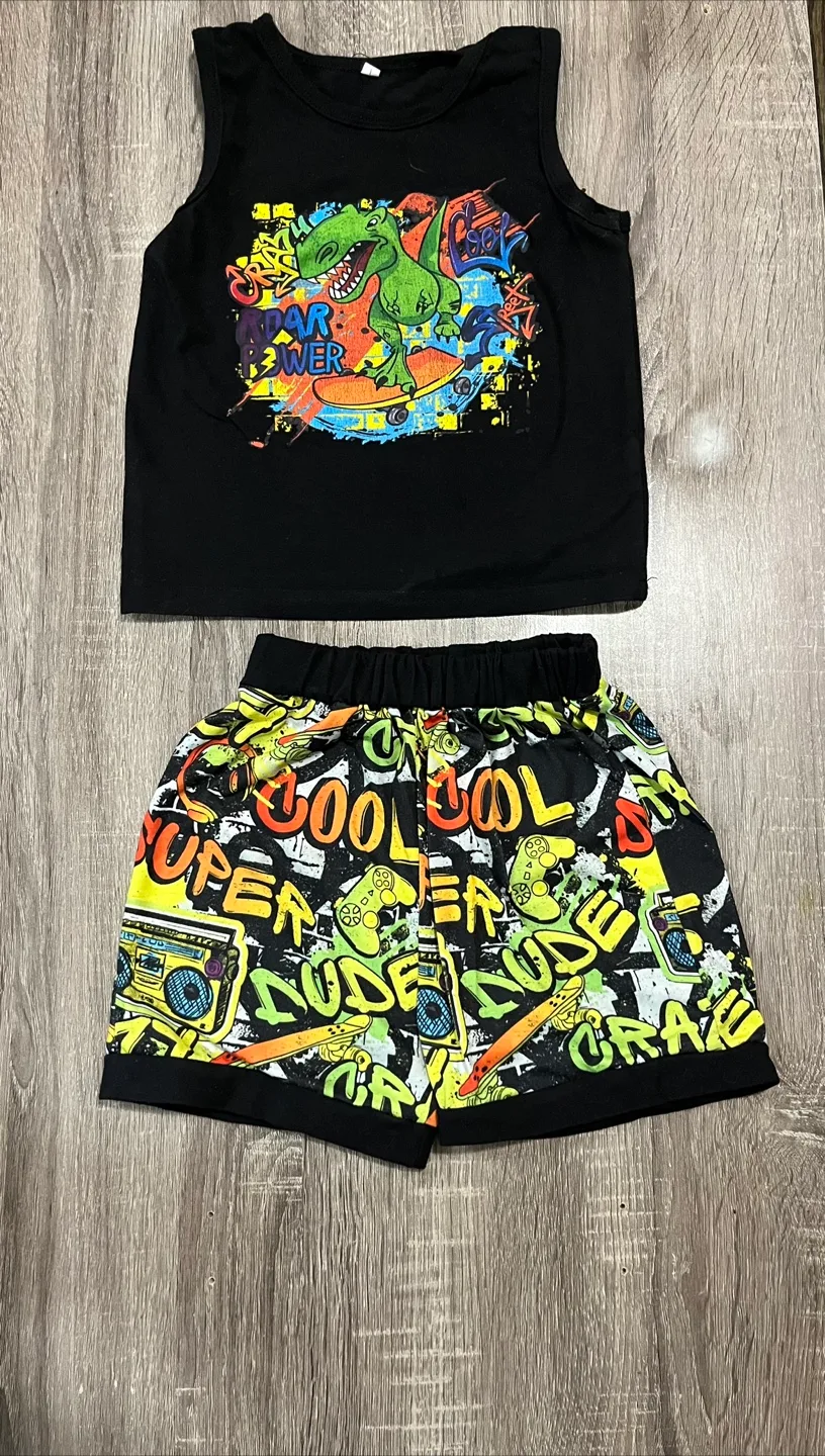 Boys' Dinosaur Tank Top & Shorts Set thumbnail