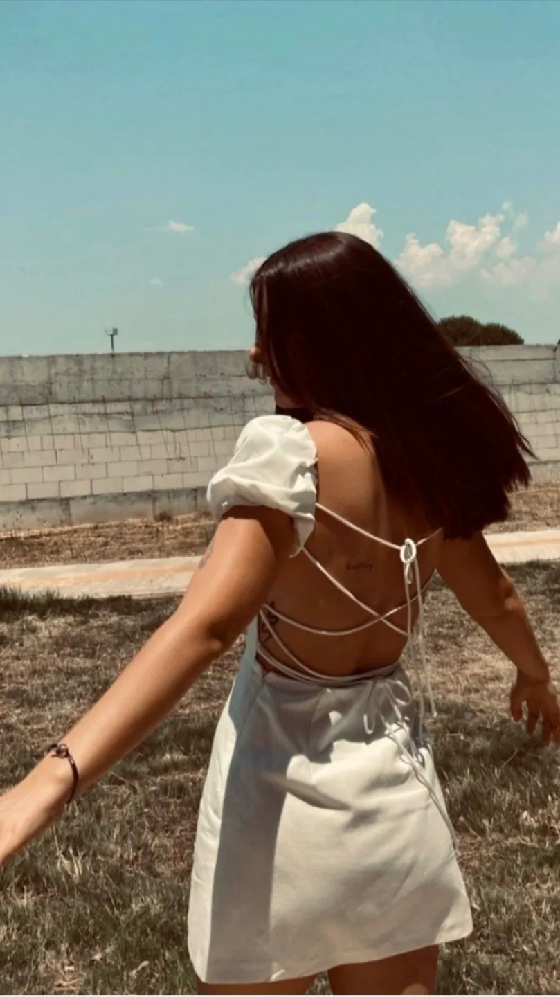 Zara Open Black Mini Dress XS Linen blend image indicator(5)