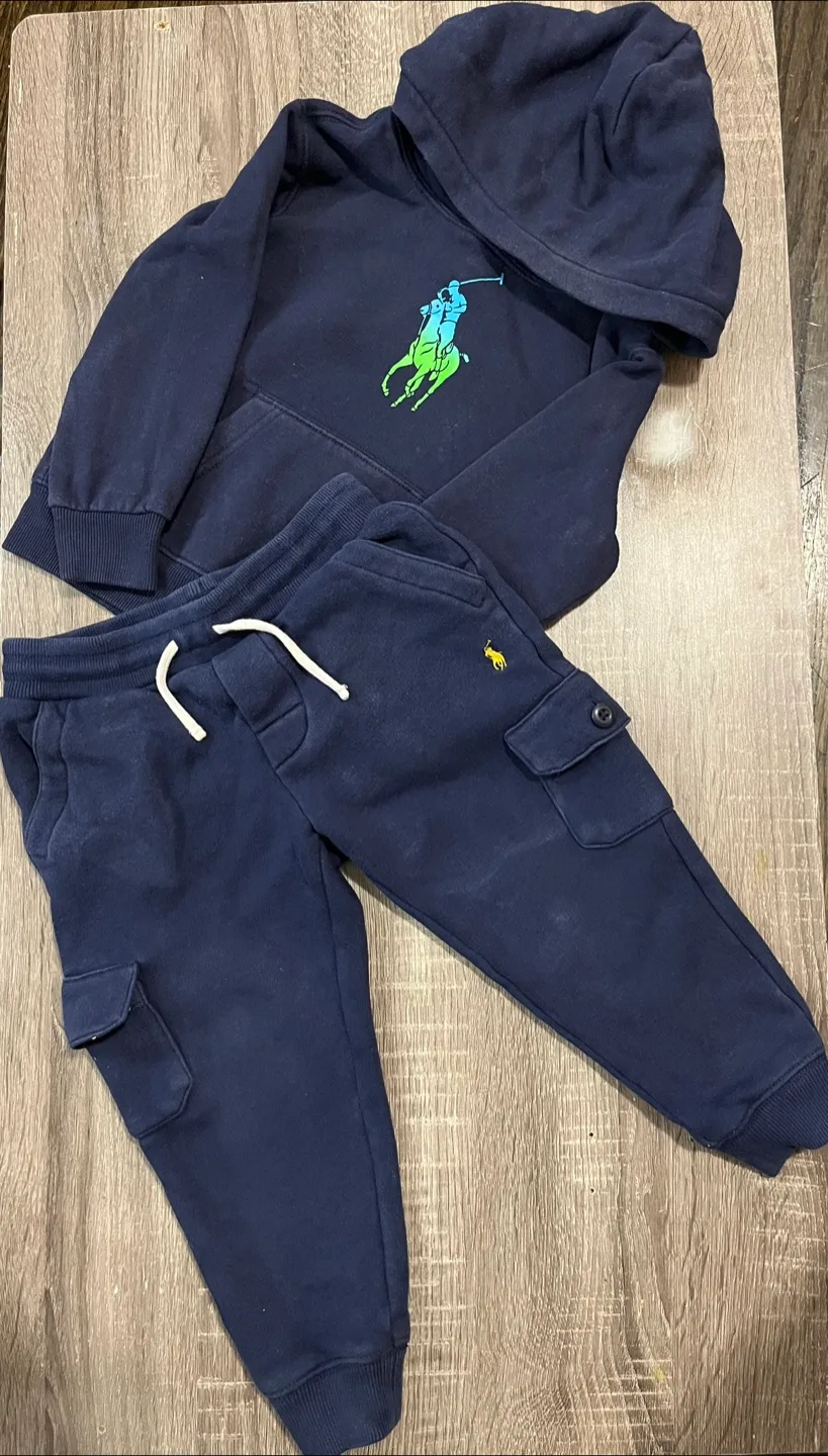 Ralph Lauren Kids Navy Hoodie & Cargo Pants Set thumbnail