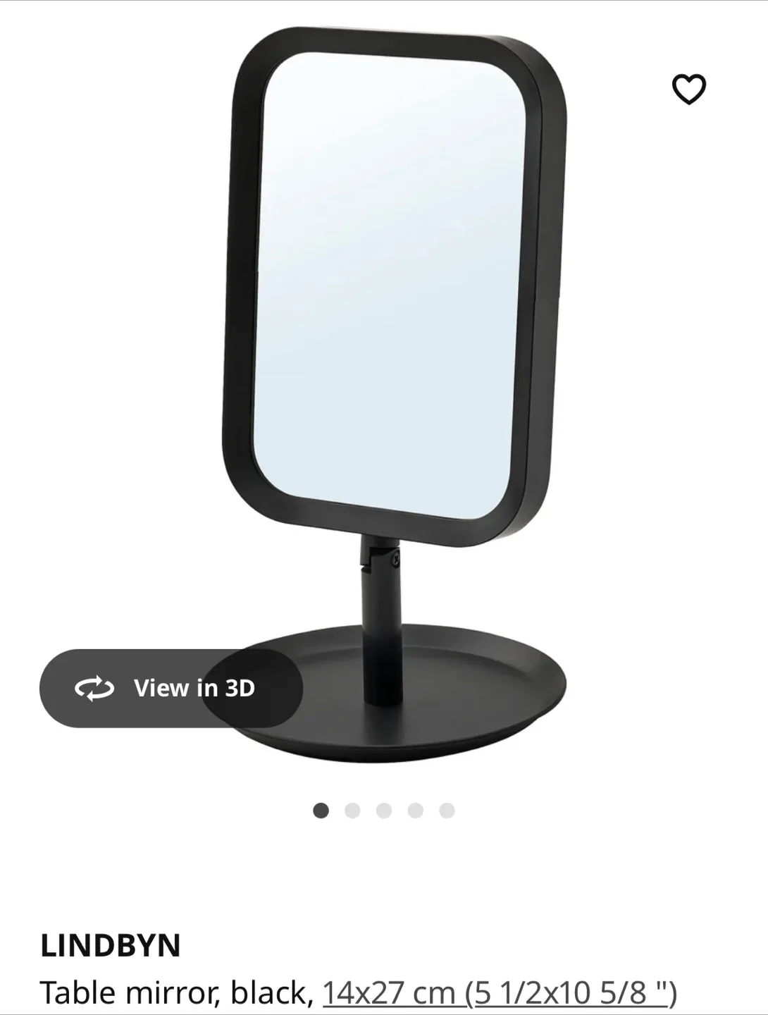IKEA Lindbyn Table Mirror - Black thumbnail