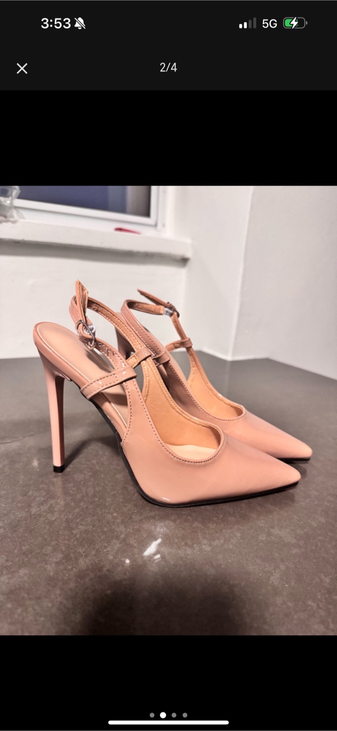 Nude Pointed Slingback Heels - photo 4