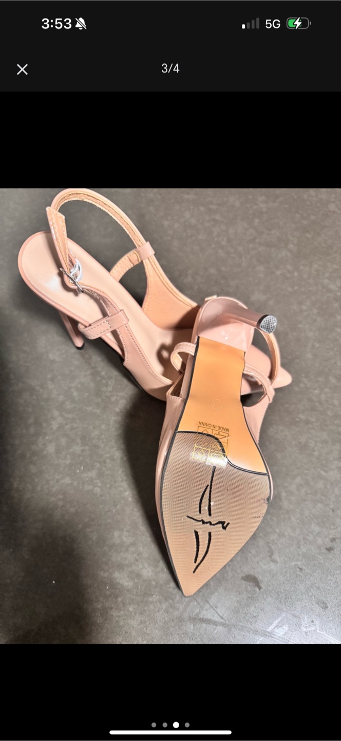Nude Pointed Slingback Heels - photo 2