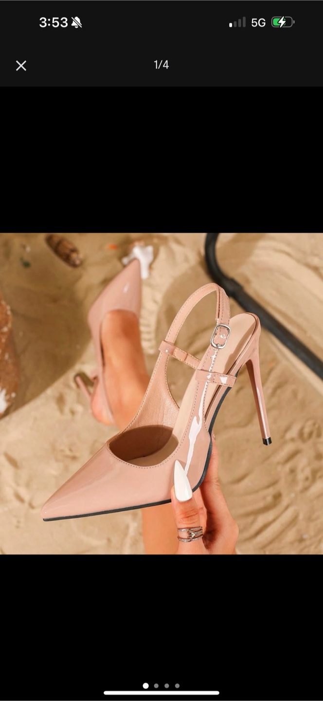 Nude Pointed Slingback Heels - photo 3