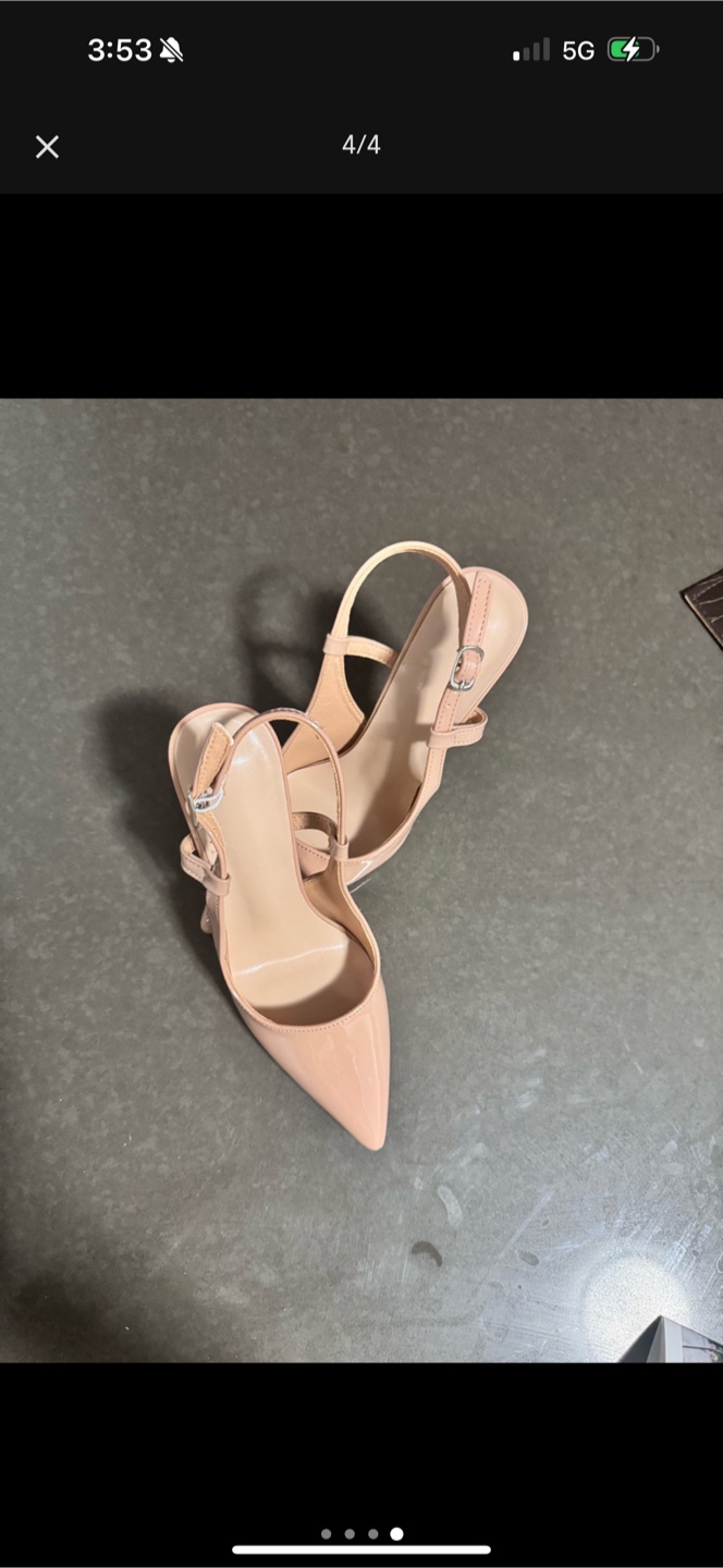 Nude Pointed Slingback Heels