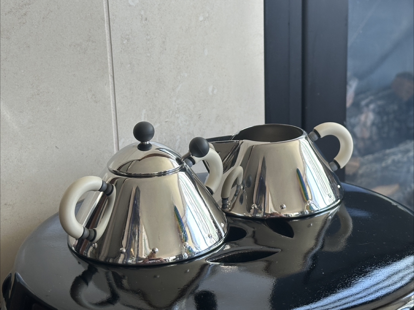 Alessi Sugar Bowl with Spoon and Creamer by Michael Graves - photo 2
