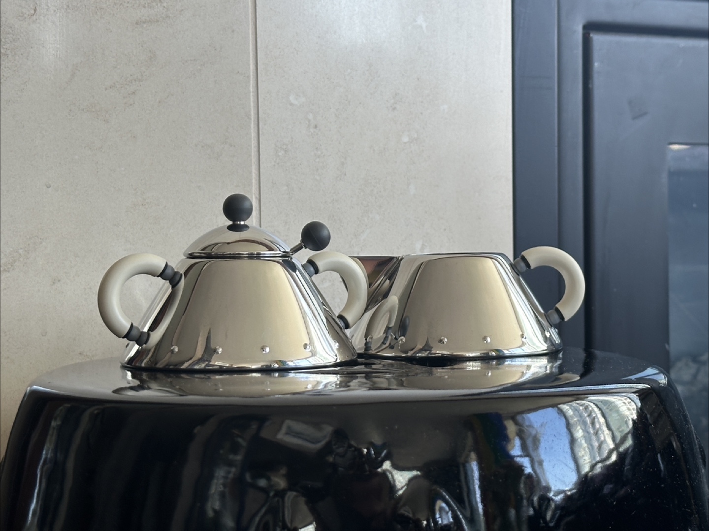 Alessi Sugar Bowl with Spoon and Creamer by Michael Graves - photo 3