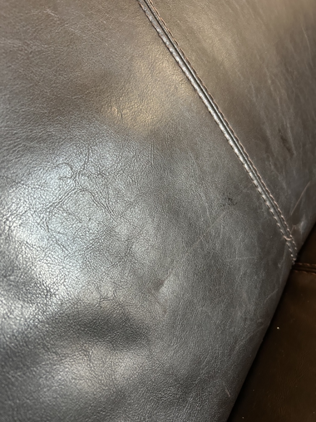 Black Leather Sofa - photo 3