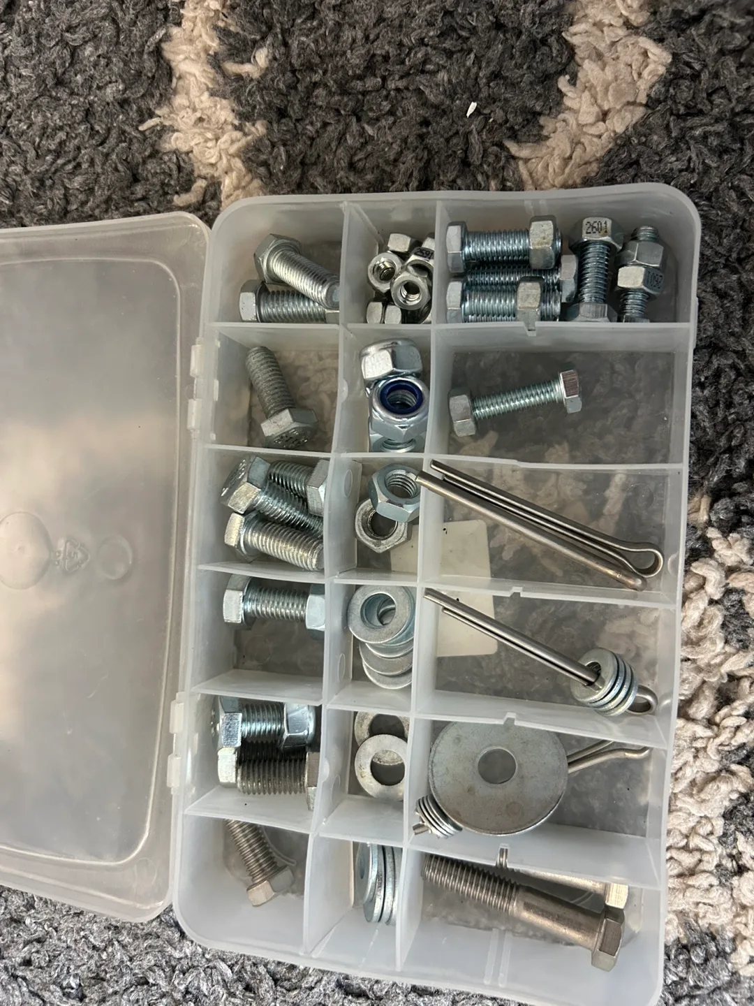 Assorted Bolts, Nuts, and Washers in Organizer thumbnail