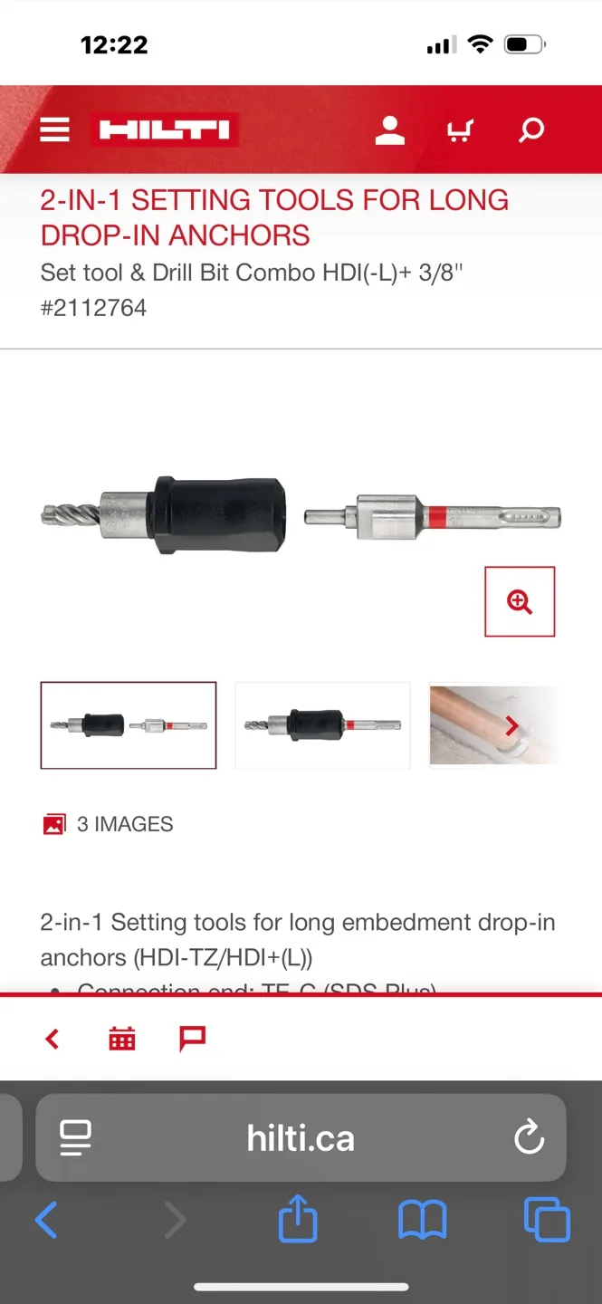 Hilti 3/8” set bit tool image indicator(9)