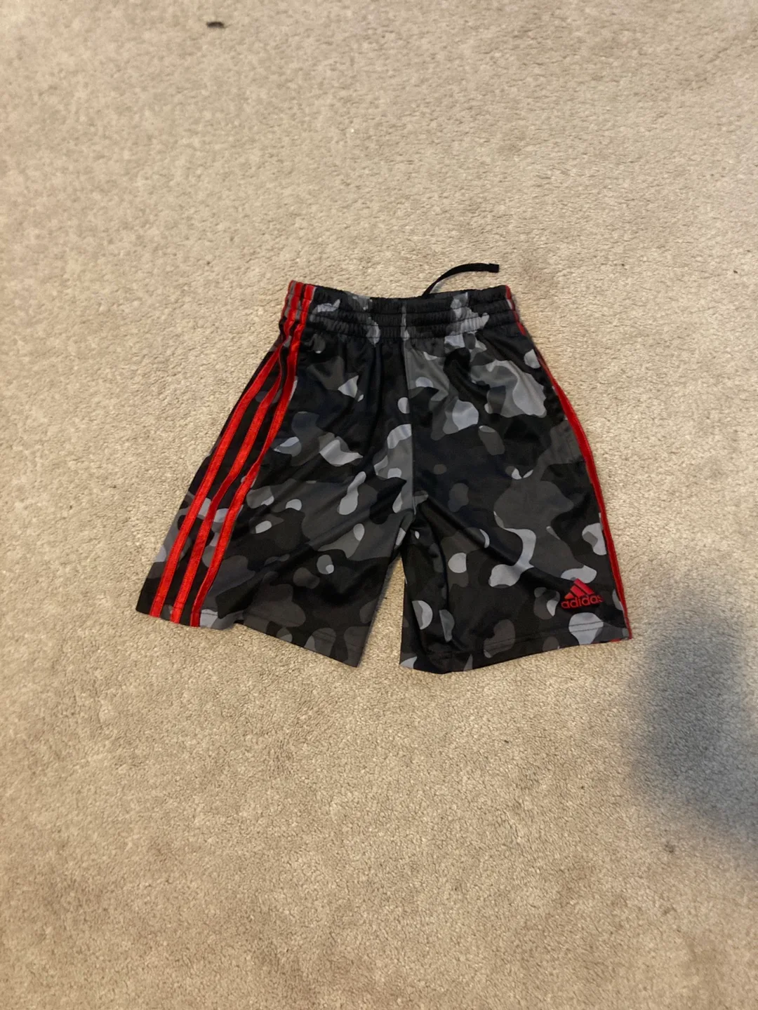 Adidas Camo Shorts with Red Stripes boys and girls thumbnail