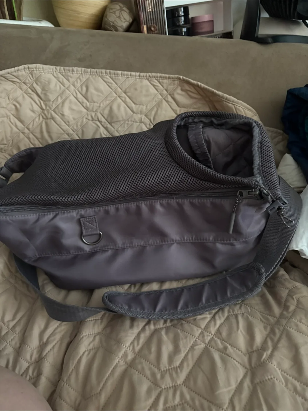 New! Top Paw Dog Sling Carrier for small dog-  Grey thumbnail
