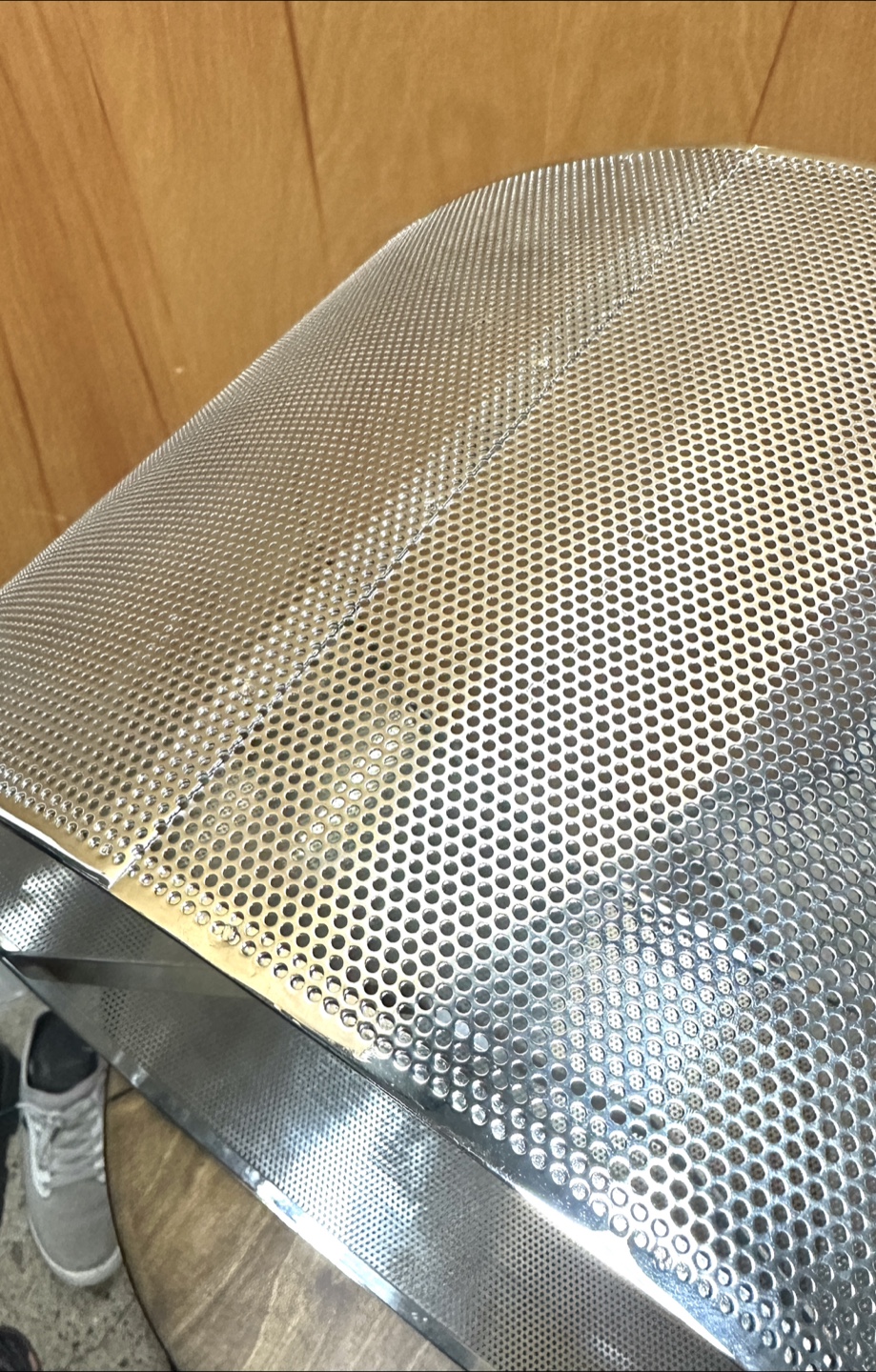 Large Silver Metal Mesh Drum Lamp Shade - photo 3