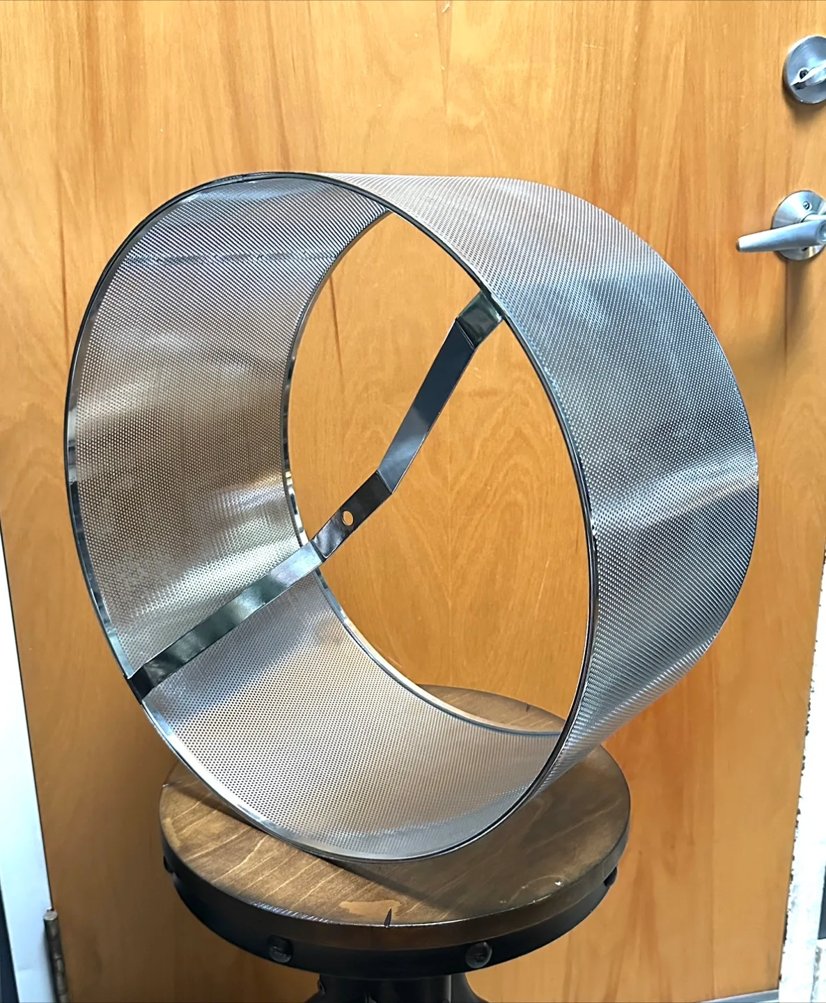 Large Silver Metal Mesh Drum Lamp Shade thumbnail