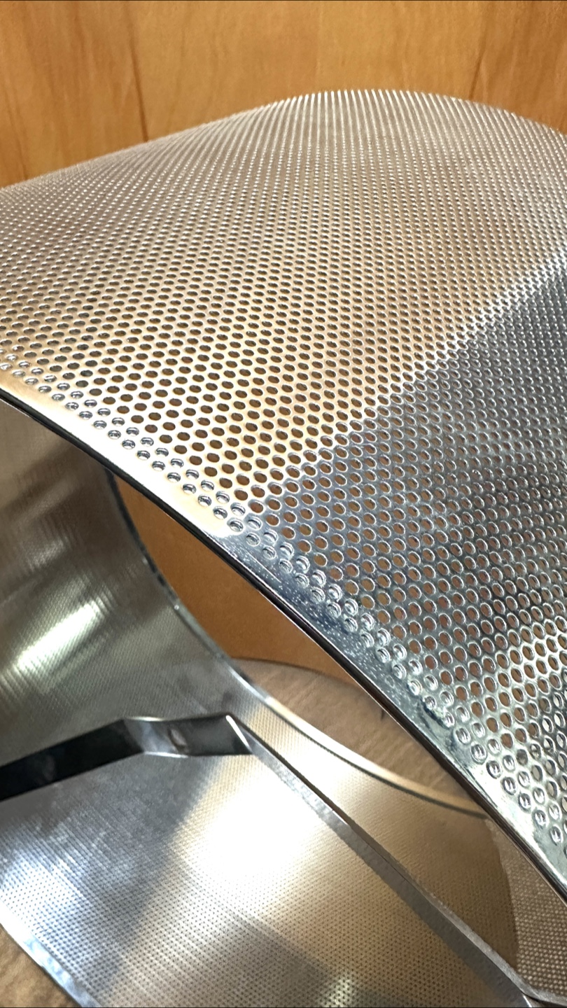Large Silver Metal Mesh Drum Lamp Shade - photo 2