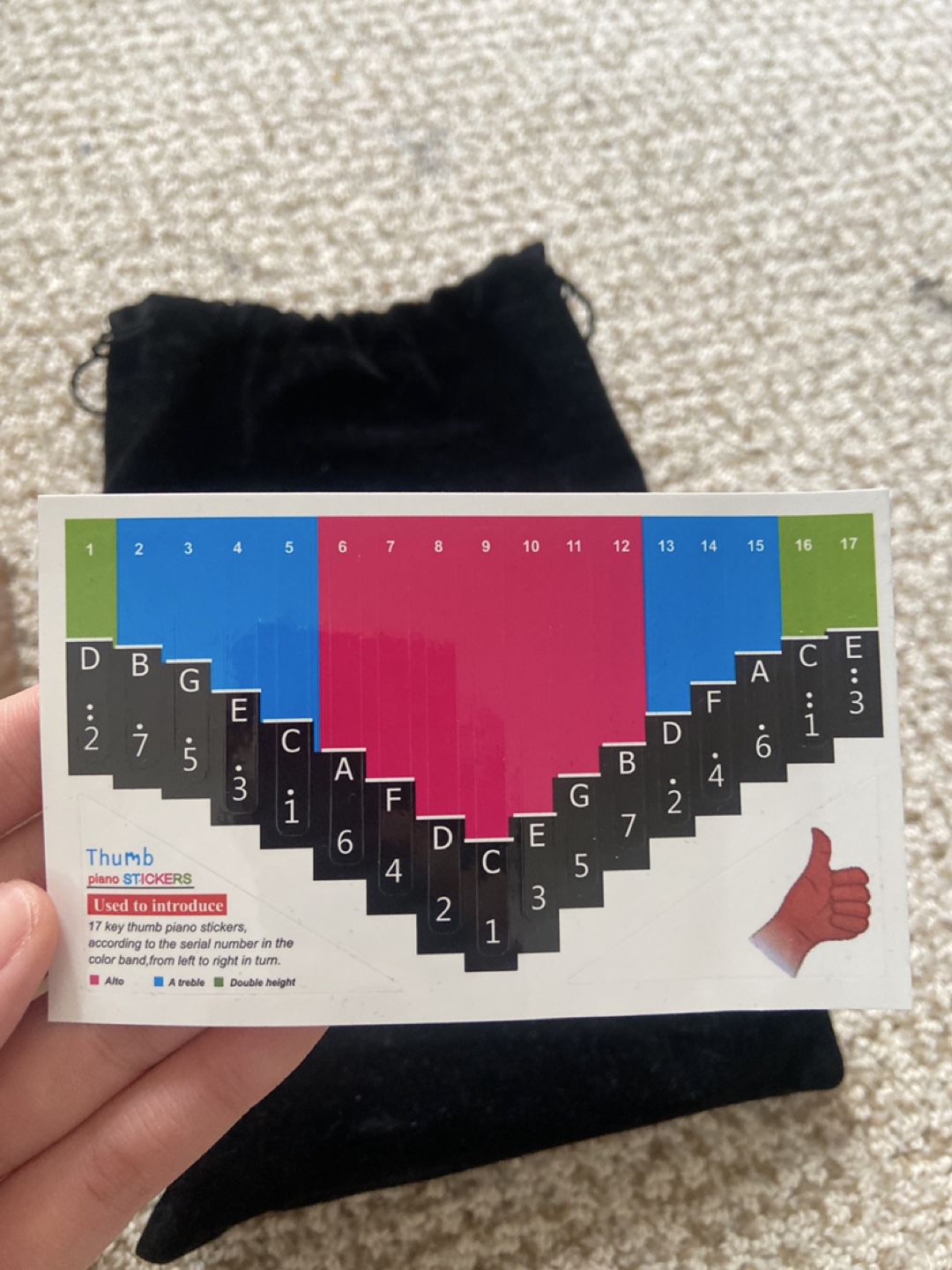 17 Keys Kalimba + Tuner + Label Stickers + Container | Brand new - photo 3