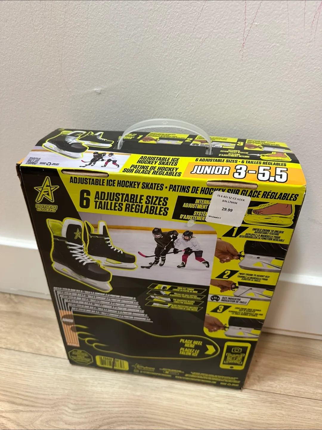 New Adjustable Ice Hockey Skates Junior 3-5.5 thumbnail
