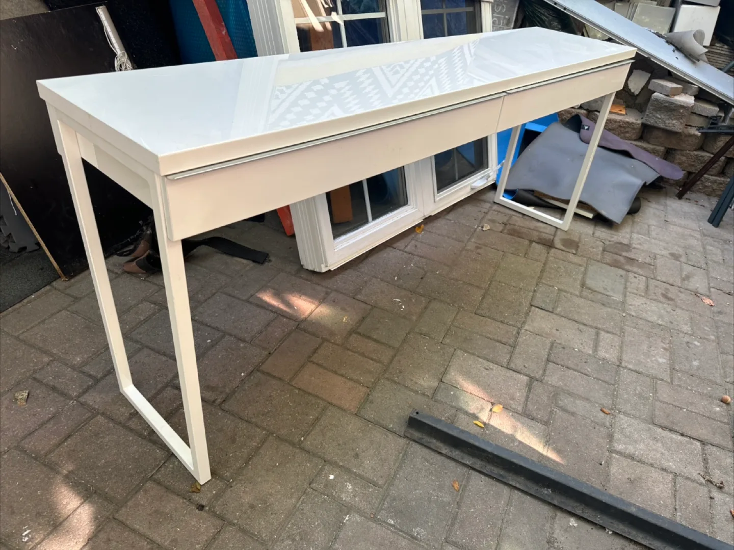 High Gloss White Console Table/Desk thumbnail