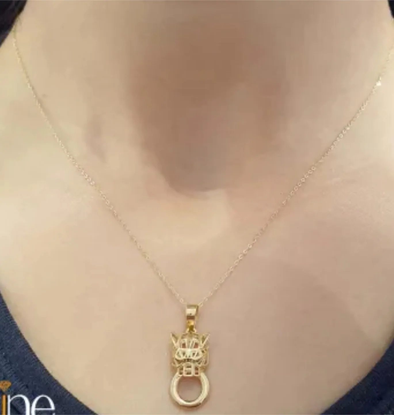 Gold Tiger Pendant Necklace thumbnail